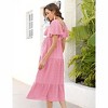 Clearlove Maternity Dress Women's V Neck Short Sleeve Smocked Ruffle Tiered Dress - 4 of 4