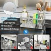 LunaLulinlk Stainless Steel Sink Caddy Kitchen Organizer, Waterproof and Rustproof, Silver, 1 Count - 2 of 4