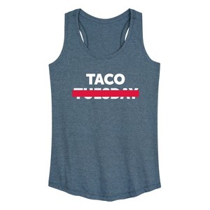 Women's - Instant Message - Taco Tuesday Crossed Out Graphic Racerback Tank - 1 of 4