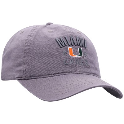 NCAA Miami Hurricanes Men's Skill Gray Garment Washed Canvas Hat