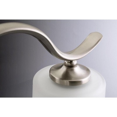 Brushed Nickel 9" Wall Sconce with Etched Glass Shade