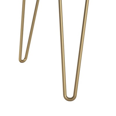 Athena 42'' White Faux Marble TV Stand with Gold Legs