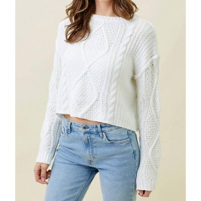 Women's Raw Cable Sweater - mystree