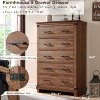 SinCiDo Farmhouse Drawer Dresser for Bedroom, Natural Texture & Metal Handles, Wood Storage Dressers Organizer for Bedroom, Living Room - 4 of 4
