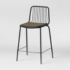 Set of 2 Sodra Rounded Seat Wire Counter Height Barstool Black - Threshold™: Modern Linen Upholstered, Steel Frame - 4 of 4