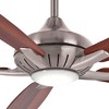 60" Minka Aire Modern Indoor Ceiling Fan with LED Light Remote Control Brushed Nickel for Living Room Kitchen Family Home Office - 3 of 4