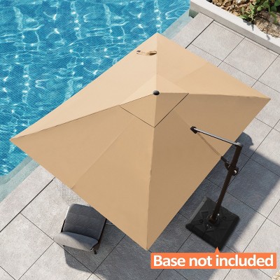 Pellebant 9x11.5FT Cantilever Umbrella Outdoor 360 Degree Rotation Offset Umbrella 6 Heights Adjustable Cantilever Patio Umbrella