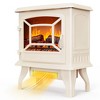 Karl Home 1400-Watt 16.5-inchW Freestanding Fireplace Stove in Beige - 2 of 4