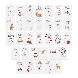 Dessie 50 Unique Christmas Cards Boxed with Envelopes & Stickers 4x6 Holiday Cards for Kids Charity Work Employees Clients Bulk Variety Pack - 1 of 4