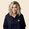 Dalix Alien Embroidered Fleece Cropped Hoodie Cold Fall Winter Women - 3 of 4