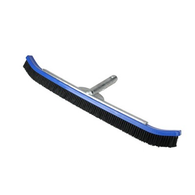 Pool Central Curved Nylon Bristle Pool Wall Brush with Aluminum Handle 24'' - Blue
