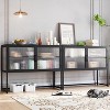 Buffet Cabinet with Glass Doors and Adjustable Shelves, Versatile Storage Solution for Kitchen, Dining Room, and Living Room Organization - 3 of 4