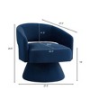 Ridstar Navy 360 Degree Comfy Swivel Barrel Chair, Upholstered Velvet Round Accent Chairs with Open Backrest - 2 of 4