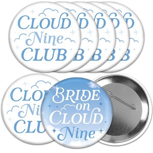 Big Dot of Happiness On Cloud 9 - 3 inch Bridal or Bachelorette Party Badge - Pinback Buttons - Set of 8 - 1 of 4