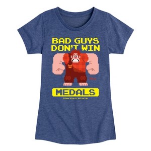 Girls' - Disney - Bad Guys Don't Win Medals Fitted Short Sleeve Graphic T-Shirt - 1 of 3