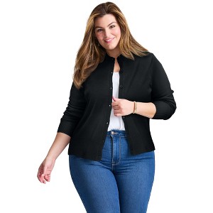 Avenue Women's Plus Size Signature Fine Gauge Cardigan - 1 of 3