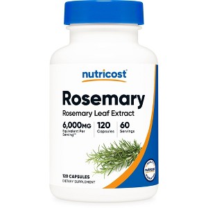 Nutricost Rosemary Extract (6,000mg Equivalent) 120 Capsules - Vegan Rosemary Leaf Extract Supplement, Gluten-Free, GMO-Free, 60 Servings - 1 of 4