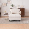43.3''W Chenille Oversized Chaise Lounge Armchair with Wide Seat, Lazy Sleeper, and Rubber Wood Legs for Living Room and Bedroom - 3 of 4