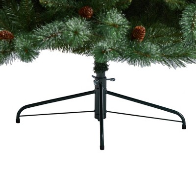 8-Foot Snowed Pine Artificial Christmas Tree with Pine Cones