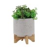 Sagebrook Home Round Matte Ceramic Indoor Outdoor Planter Pot with Stand - 3 of 4