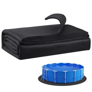 VEVOR 15ft Round Pool Liner Pad, Pool Liner Pad for Above Ground Swimming Pools, Extra-Thick Pool Mat, Prevents Punctures, Black - 1 of 4