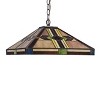 Chloe Lighting Carla Tiffany-Style Blackish Bronze 2 Light Mission Ceiling Pendant Fixture 16`` Shade - 2 of 4