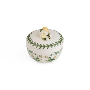 Elegant Portmeirion Botanic Garden Bumble Bee Trinket Box, 2.5" - Floral Motif Organizer for Rings, Bracelets, Small Jewelry - Durable Dolomite - 1 of 4
