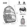 Brafabhome Wicker Hanging Egg Chair with Cushion and Headrest, Modern Swing Accent Chair Outdoor Patio Egg Chairs for Garden Balcony(Without Stand) - 2 of 4