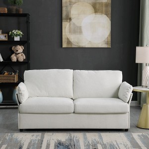 Chenille,Beige loveseater. two seater sofa ,beige color the sofa is perfect for small spaces, apartments, or modern living rooms. - 1 of 4