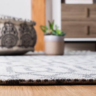 Augustine Anthracite & Light Grey Flatweave Viscose Runner Rug - 2' x 8'