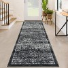 Washable Vintage Rug Non Slip Low Pile Rug Soft Throw Floor Cover Floral Foldable Indoor Carpet for Living Room Bedroom Playroom Nursery - 2 of 4