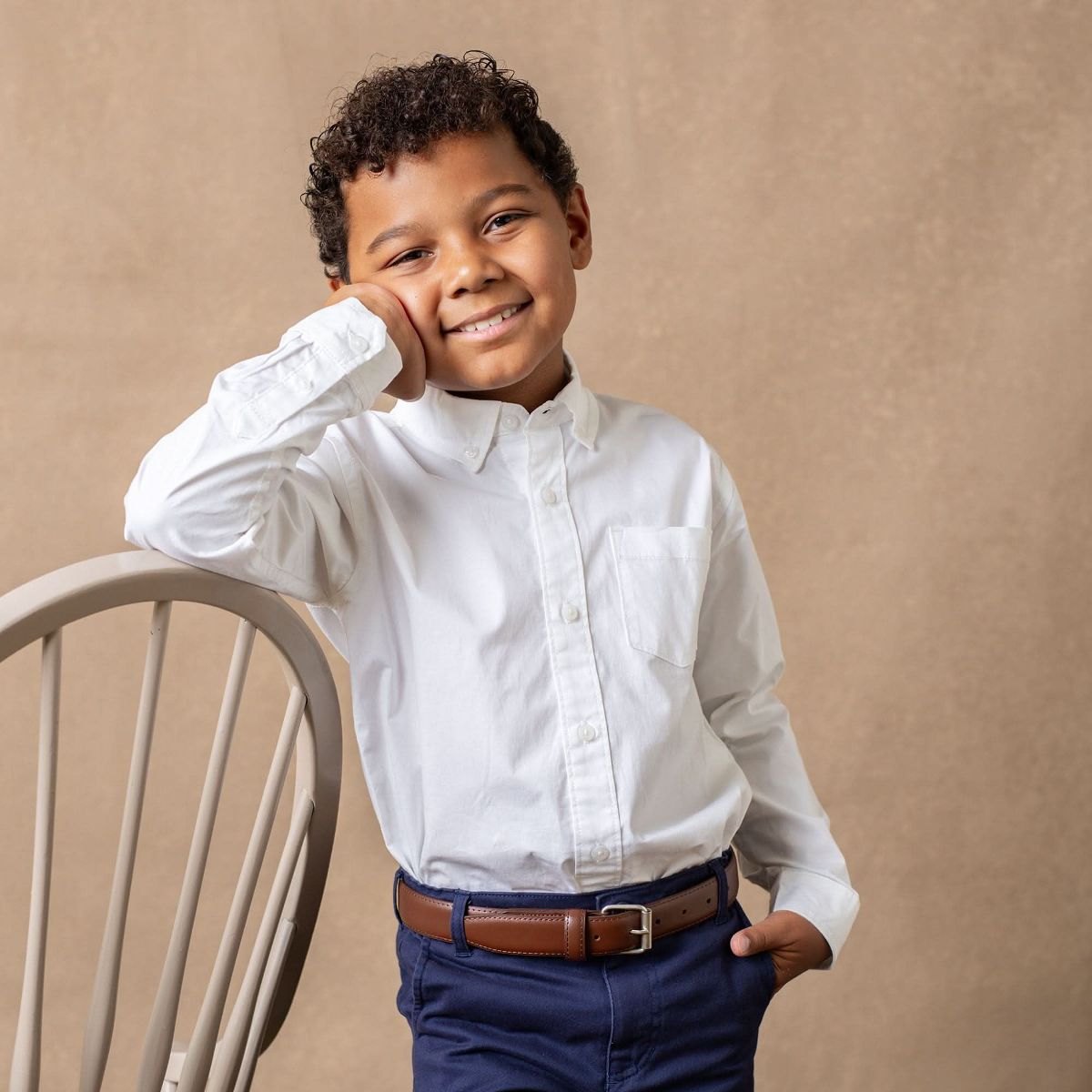 Hope & Henry Boys' Poplin Button Down Shirt, Kids - thumbnail 6