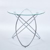 Tempered Glass Dining Table with Gold Metal Leg, Round End Table Leisure Coffee Table, Space-Saving Kitchen Table - ModernLuxe - 4 of 4