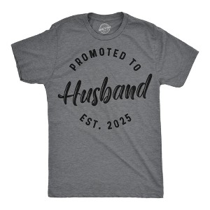 Mens Funny T Shirts Promoted To Husband 2025 Sarcastic Family Marriage Graphic Tee For Men - Crazy Dog Men's T Shirt - 1 of 4