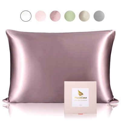 King/20"x36" Silk 25 Momme Breathable Pillow Cases Mauve - PiccoCasa