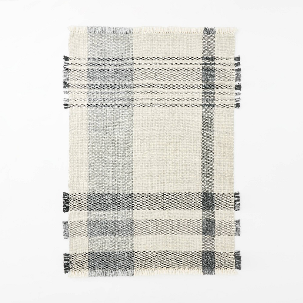 7'x10' Laurelhurst Indoor/Outdoor Plaid Area Rug Black/White - Threshold™ designed with Studio McGee -  Threshold designed w/Studio McGee, 81279766