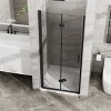 VYNXARIA 34"x 72" Bifold Frameless Glass Shower Door Combo w/ White Acrylic Shower Base, 1/4 inch Tempered Clear Glass in Black Aluminum Finish - 4 of 4