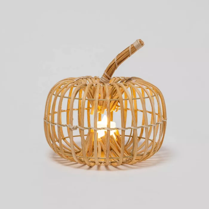 Harvest Round Chipwood Pumpkin Lantern - Hyde & EEK! Boutique™ - image 1 of 7