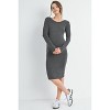 Hello Miz Women's Bodycon Long Sleeve Ribbed Knit Maternity Dress - 4 of 4