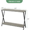 41.3/33.5" Industrial Narrow Console Table, 2-Tier Entryway Wood Table w/Metal Frame for Entryway, Hallway, Living Room - 3 of 4