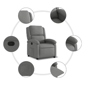 vidaXL Recliner Chair Wingback Reclining Push Armchair for Elderly Fabric - Dark Gray Manual Push Back No Massage - 1 of 4