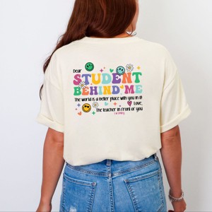 Simply Sage Market S.W.Smiley Dear Student Behind Me Front & Back Design Garment Dyed Tee - 1 of 4