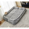 Angel Sar Double Human Dog Bed, Large 2-in-1 Adjustable Floor Couch Loveseat, 5-Position Lazy Sofa, Plush Chenille Couple Sofa with Pillow, Light Gray - 4 of 4