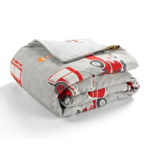 60"x40" 7lbs Kids' Fire Truck Kids' Washable Reversible Weighted Blanket - Lush Décor - 1 of 4