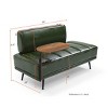 55" Modern Ottoman Bench with 360° Swivel Side Table and Metal Legs, Faux Leather Upholstered Bench for Entryway, Living Room, or Bedroom-Tanpinhause - 3 of 4