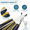 Vivere Double Cotton Hammock, Comfortable Hanging Daybed, Outdoor Relaxing Lounger with Steel Stand and Carry Bag, 9 Foot, Serenity - 2 of 4