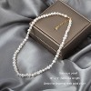 Natural Freshwater Baroque Pearl Necklace 14K Gold Plated Snake Chain, Cuban Link, Paperclip, Ball Beaded Chain,Tennis Chain, Fashion Jewelry for Gift - 4 of 4