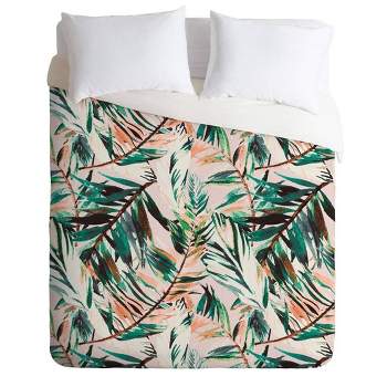 Marta Barragan Camarasa Tropical Leaf Desert Comforter & Sham Set Green - Deny Designs