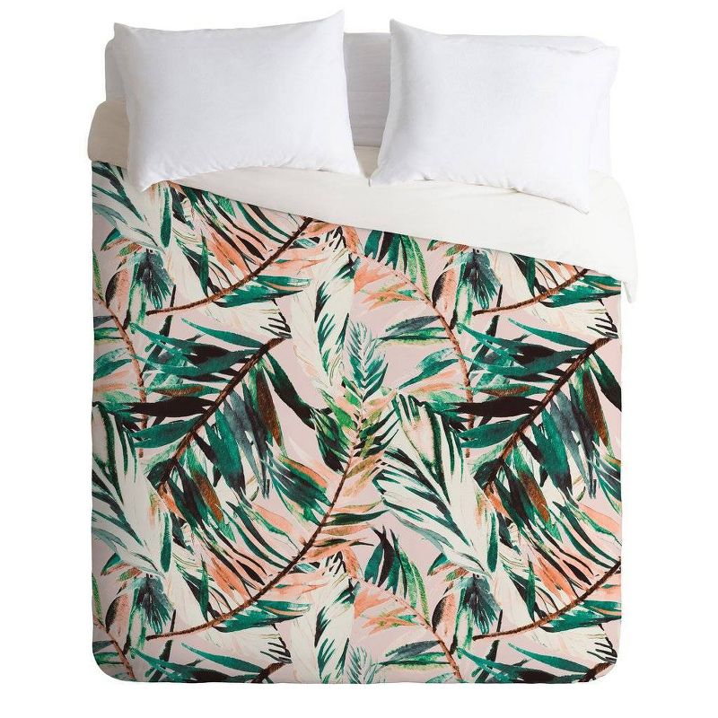 Marta Barragan Camarasa Tropical Leaf Desert Comforter & Sham Set Green - Deny Designs, 1 of 7