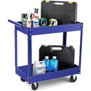 2 Tier Metal Utility Cart,330 Lbs Metal Heavy Duty Collapsible Utility Cart On Wheels,for Mechanic, Garage,Workshop, Warehouse & Repair Shop - 1 of 4